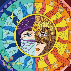 Sol y Luna Energía Mística Máscaras Antifáz