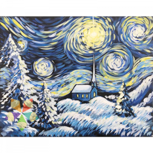 Noche Estrellada Paisaje de Invierno