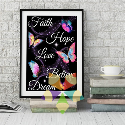 Mariposas de Colores Neon Fe Esperanza Amor Sueños