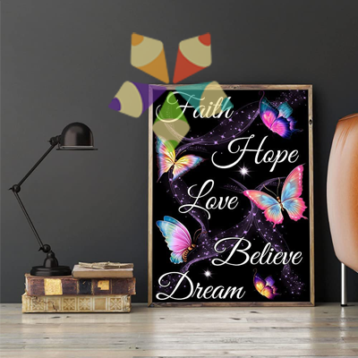 Mariposas de Colores Neon Fe Esperanza Amor Sueños