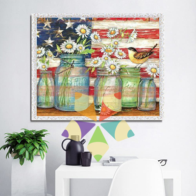 Bandera Americana Franjas y Estrellas Frascos Mason Jars Margaritas Ave