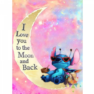 Stitch Experimento 626 Lilo Hawaii Luna Baby Yoda Star Wars te Amo I Love You