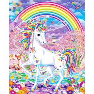 Unicornio Mágico Blanco Animal mitológico sagrado con Flores