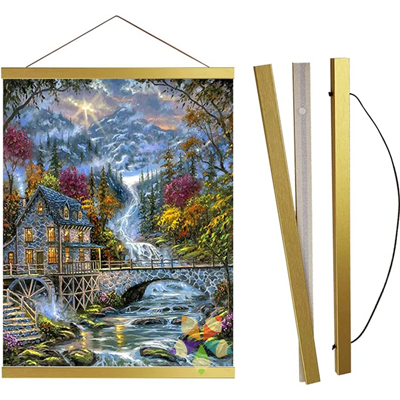 Cascada Rueda Molino Alpes Montañas Nevadas Puente de Piedra