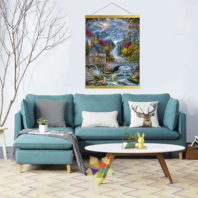 Cascada Rueda Molino Alpes Montañas Nevadas Puente de Piedra