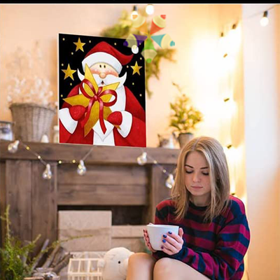 Santa Caricatura Navidad Muñeco de Nieve Regalos Nochebuena Magia Trineo