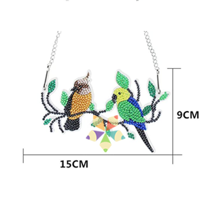 Aves Tropicales Plumas Ornitología Colgante Atrapasol Decoración Diamantes Brillo Luz