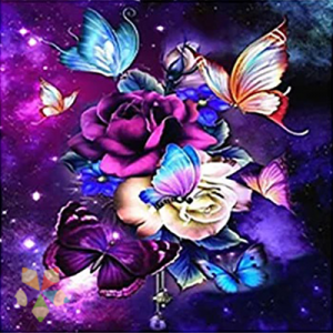 Rosas Pétalos Mariposas Ultra Violeta Azul Espacial