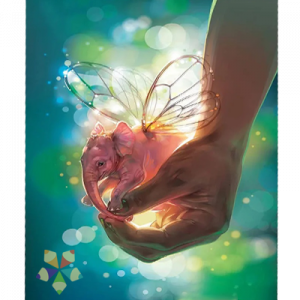 Elefantito Mágico Elefante Bebé Cría Cachorro Alas Volador Mano Luz Brillo