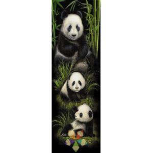 Familia de Osos Panda Mamá Cachorros Oseznos Bebés China