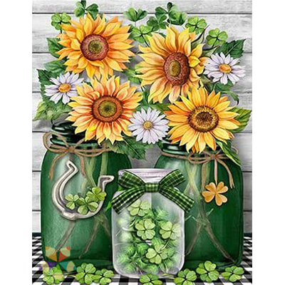 Girasol Pétalos Dorados Sol Trébol treboles Suerte San Patricio