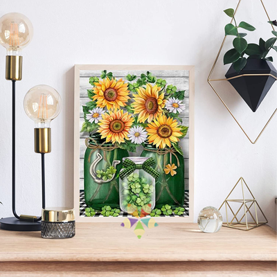 Girasol Pétalos Dorados Sol Trébol treboles Suerte San Patricio