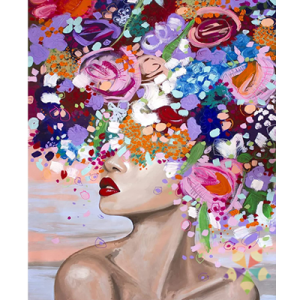 Perfil Mujer Cabeza Mentón Cuello Flores Pétalos Amor Aroma Labios