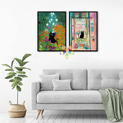 Gato Negro Felino Henri Matisse Ventana Abierta Artista Famoso Francés Fovismo Klimt Famoso Austríaco Expresionismo