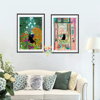 Gato Negro Felino Henri Matisse Ventana Abierta Artista Famoso Francés Fovismo Klimt Famoso Austríaco Expresionismo