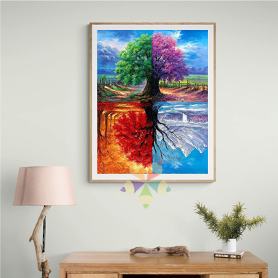 Árbol Cuatro Estaciones Ciclo Renovación Esperanza