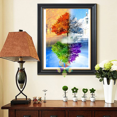 Puzzle De 1000 Piezas – Árbol De Las Cuatro Estaciones Con Paisaje Colorido – Papel Reciclado, Ideal Para Relajación Y Decoración (52x38 Cm)