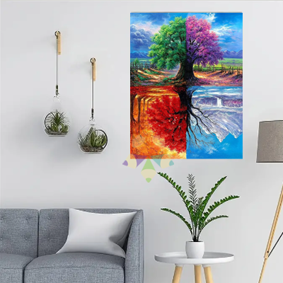 Árbol Cuatro Estaciones Ciclo Renovación Esperanza