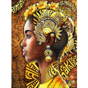 Mujer Africana con diseños tribales Amarillos Joyería Adornos Tocado