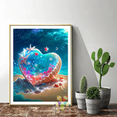 Corazón Marino Arena Mar Estrellas de Mar Reflejo