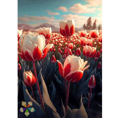 Tulipanes Rojo Blanco Holanda Paises Bajos Simbolo de Amor