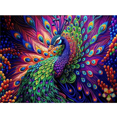 Pavoreal Elegante Plumas Coloridas Ave Intensidad Colorido