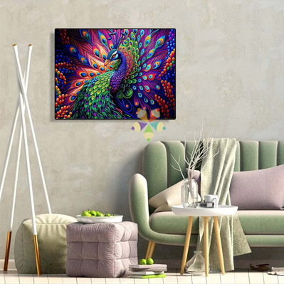 Pavoreal Elegante Plumas Coloridas Ave Intensidad Colorido