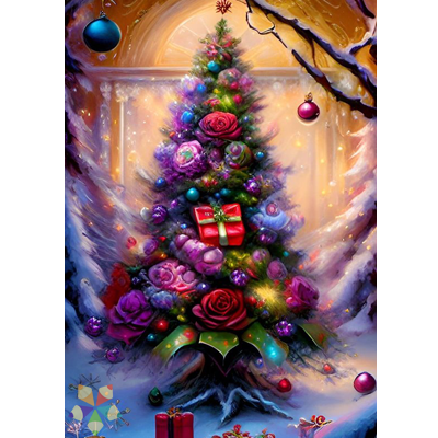 Arbol de Navidad Iluminado con Destellos Símbolo Dios Nacimiento Jesús Siempreverde Amor eterno