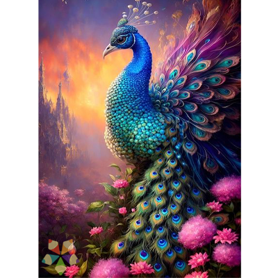 Pavoreal Elegante Plumas Coloridas Ave Intensidad Colorido