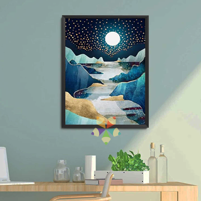 Paisaje minimalista Simple Formas texturas Destellos Cielo Estrellado Nocturno