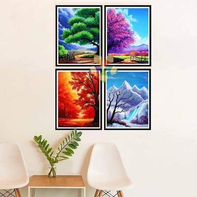 Árbol Cuatro Estaciones Ciclo Renovación Esperanza