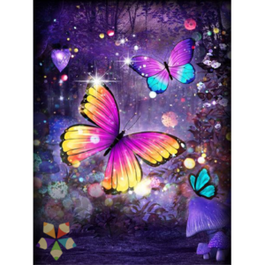 Mariposa Morpho Alas Violetas paisaje mágico fantasía