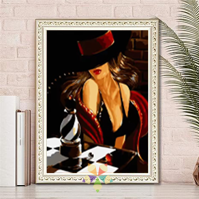 Mujer Sensual Dama Elegante Ajedrez Tablero Juego estrategia combate jaque mate rey reina caballo peón