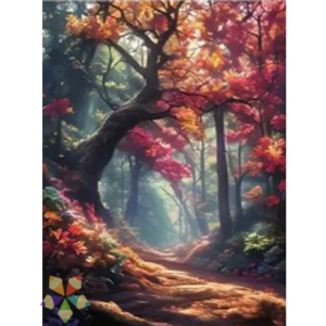 Bosque Follaje sendero Mágico Luz Mística Colores