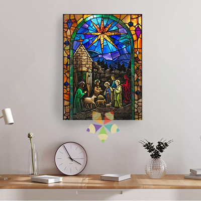 Portal Pesebre Nacimiento Belén Reyes Sagrada Familia Estrella