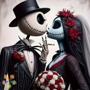 Jack Skellington Nightmare Tim Burton El Extraño Mundo de Jack Halloween Trick or Treat Boda Amor Matrimonio