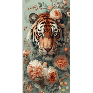 Tigre Felino Poderoso Bengala Selva Flores Mirada Cazador