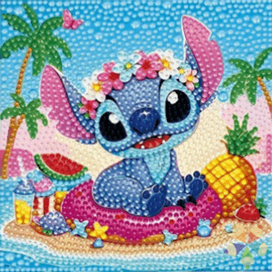Stitch Experimento Criatura Azul Extraterrestre Espacio Comiendo Helado Playa Sol Mar Arena