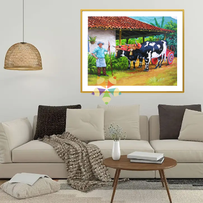 Casa típica Costa Rica boyero adobes tejas rural agricultor labor campo terraza labriego sencillo