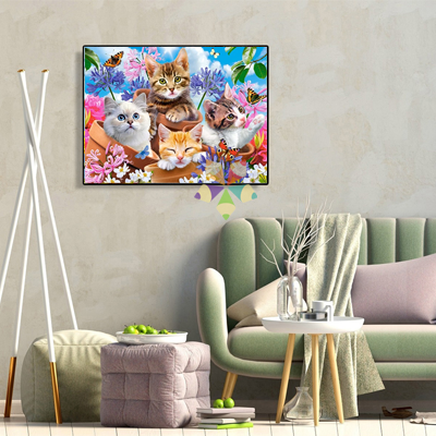 Gatitos Felino Miau Minino Mirada Flores Pétalos Bigotes Fluo Colorido Arcoiris Multicolor