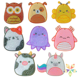 Set llaveros de Animalitos Buho Perro Pollito Gato Pulpo Axolotl Vaca Unicornio