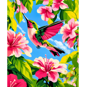 Colibrí Bosque Nuboso Lluvioso Flores Intenso Plantas Flores Tropicales Color Frescura Alas Pétalos Néctar Joya del Bosque Azaleas