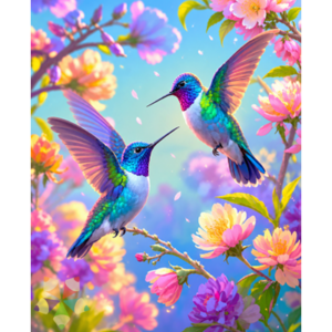 Colibrí Bosque Nuboso Lluvioso Flores Intenso Plantas Flores Tropicales Color Frescura Alas Pétalos Néctar Joya del Bosque